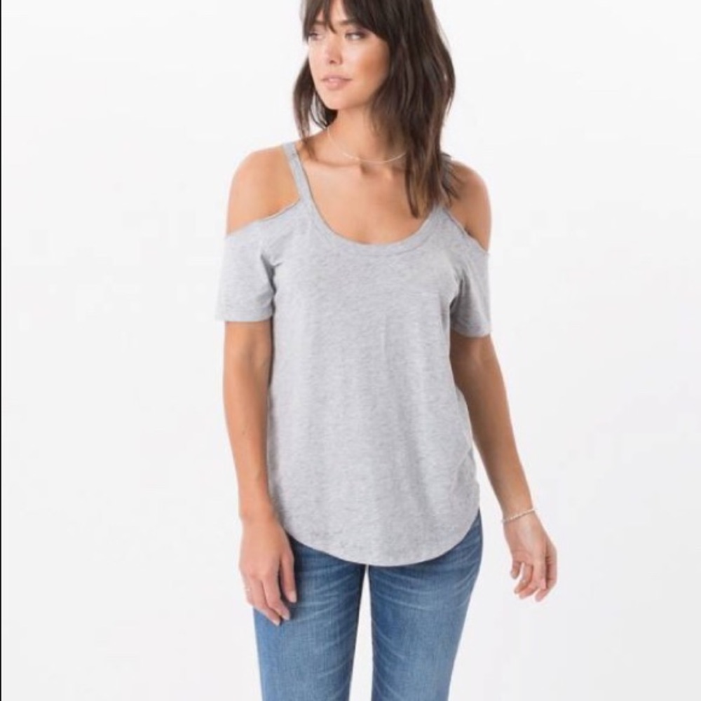 Grey off the shoulder shirt